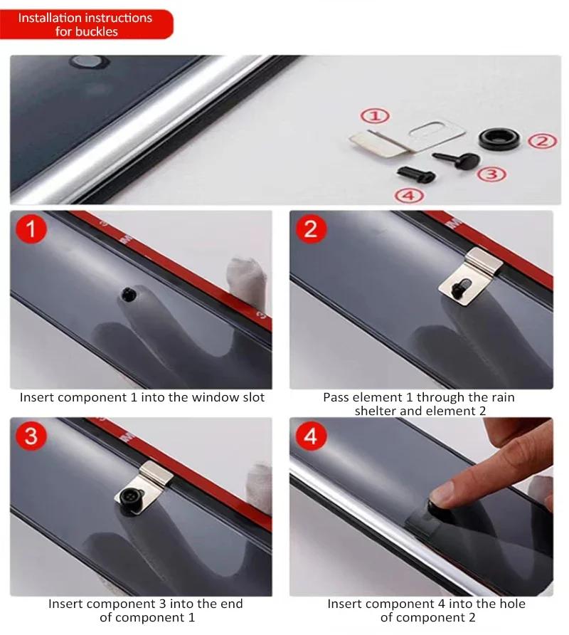 Car Window Visors For BYD Song Pro DM-i DM 2021 2022 2023 2024 2025 2026 Waterproof Wind Sun Rain Visors Shades Auto Accessories