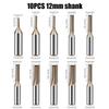 Craftsmen Router Bits 10-Piece Carpentry Gear Multifunctional Router Bits For Trimming Engraving Slotting Carpentry Woodworking