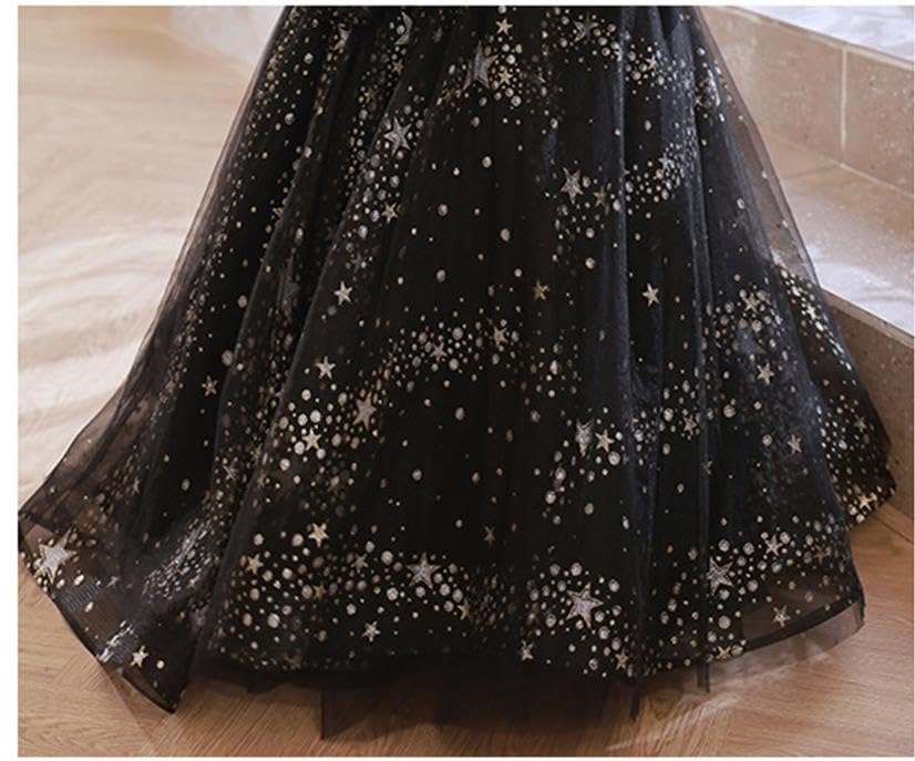 HOLRAFAN Récital de piano Robe élégante et luxueuse sans manches avec étoile Robe de soirée pour la scène et tailles Taille Robe enfant, Robe, Motif, Filles,