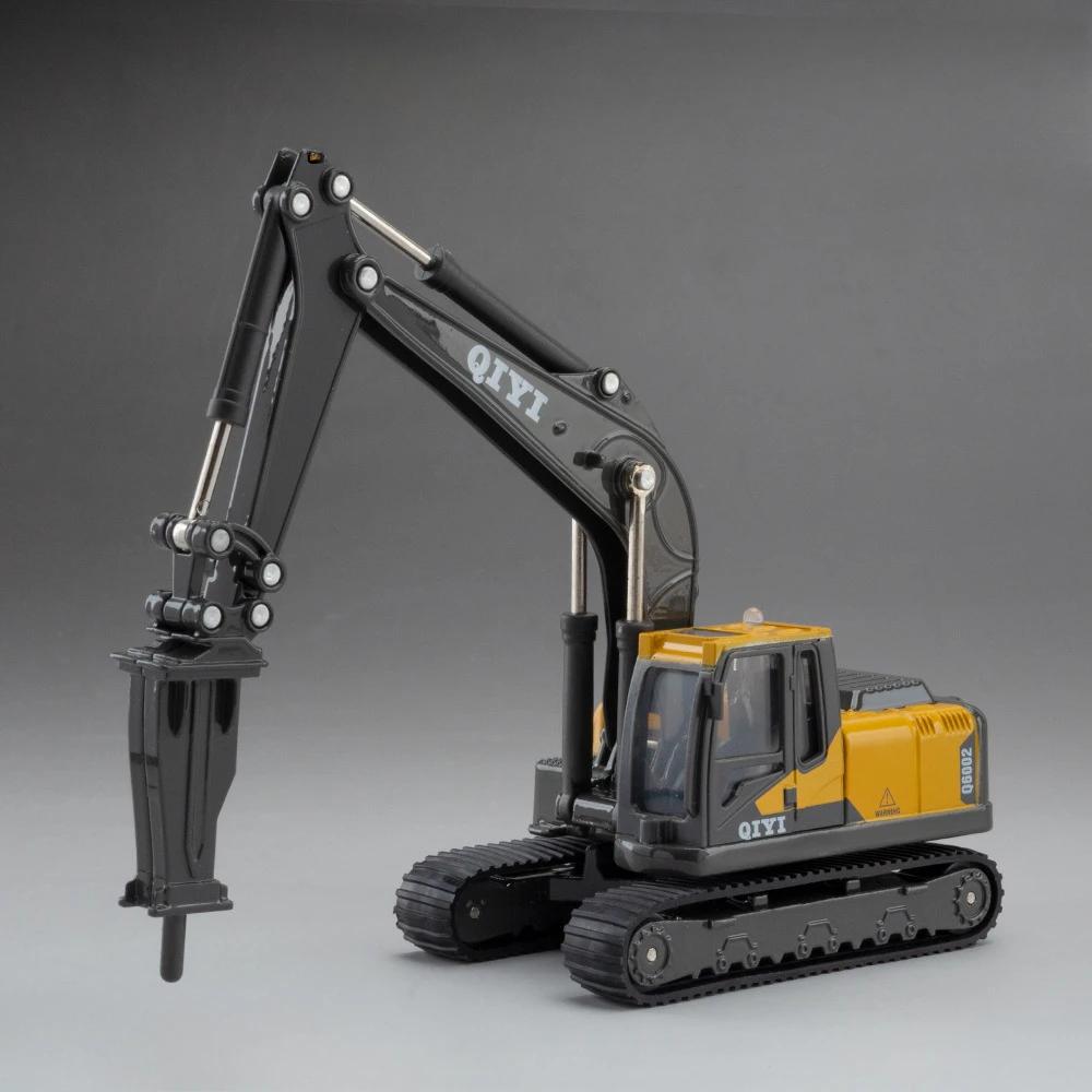 1:60 Schaal Graafmachine Breker Model Auto Speelgoed Legering Diecast Licht Geluid Vrachtwagen Houtgrijper Rupsbanden Bouwmachines Collectie