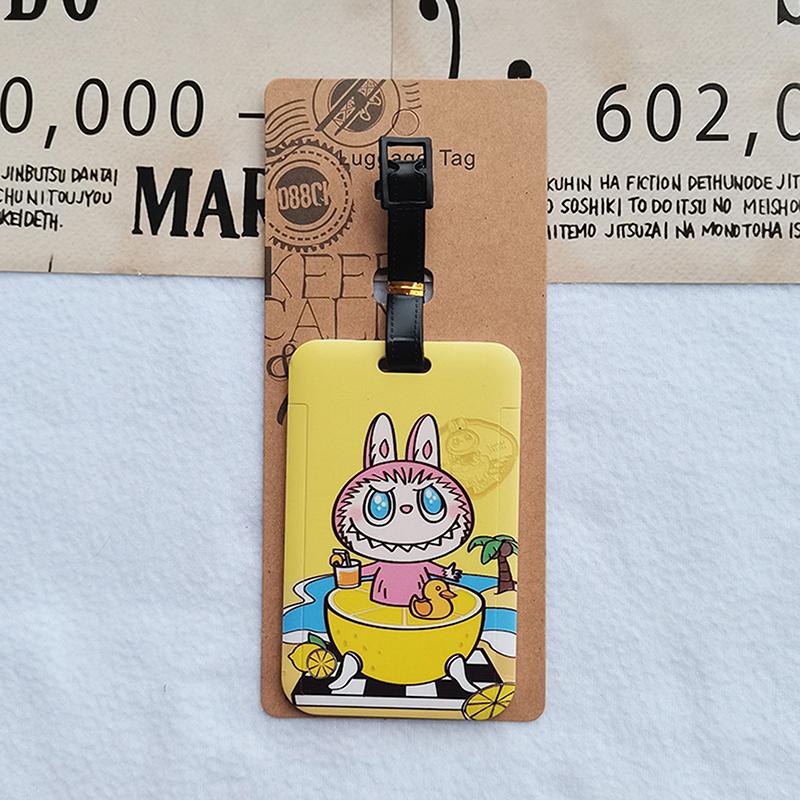Cartoon  Labubu Travel Luggage Tags Cute Suitcase Hangings Decoration Portable Luggage Consignment Identification Tags
