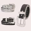 Cool Gothic Waist Chain Casual Belt Studded Waist Ceinture Lady Glittered Belt