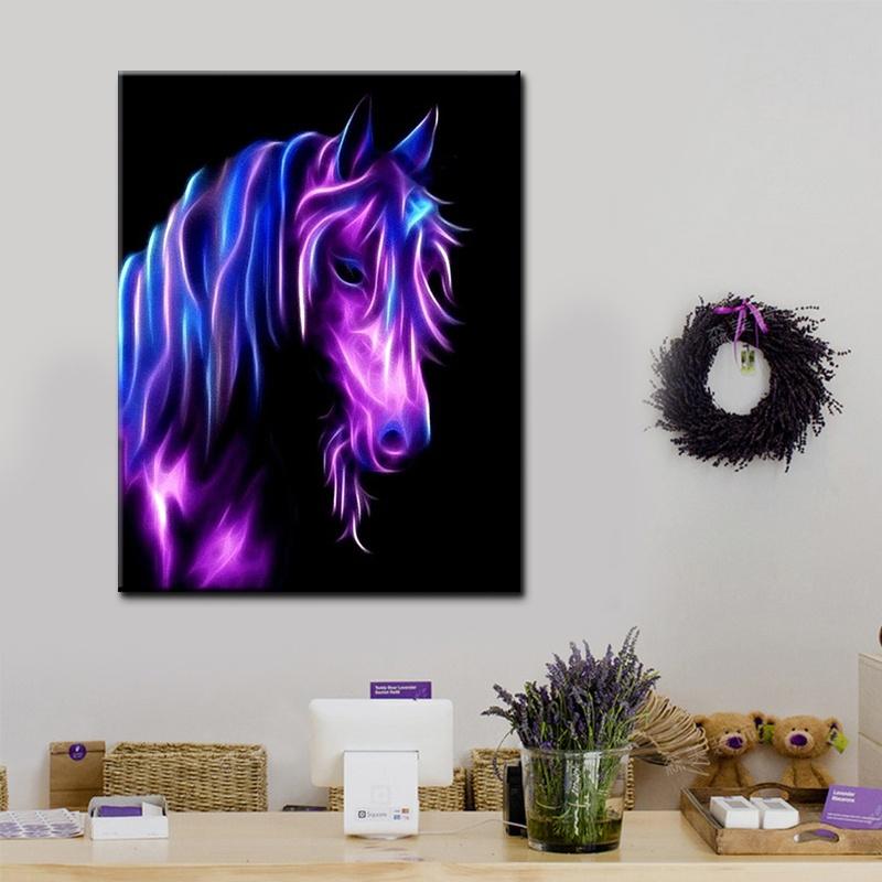 Stylish DIY 5D Diamond Painting Horse Cross Stitch Diamond Embroidery Patterns Rhinestones Diamond Mosaic Home Decor Craft Gifts