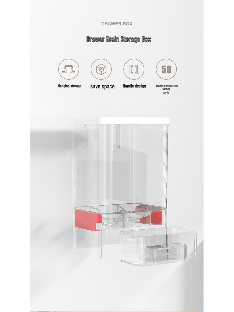 ClearView Punch-Free Wall-Mounted Laundry Rack: Transparent Moisture and Dust-Proof Storage Box.