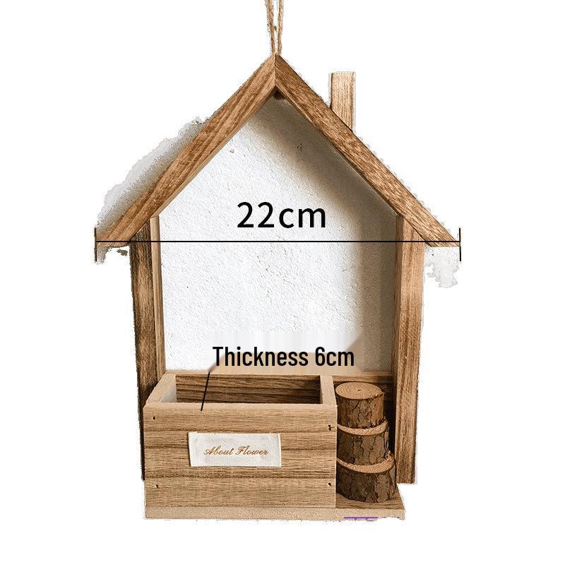 European-style Wooden Wall Hanging Flower Basket with Macrame