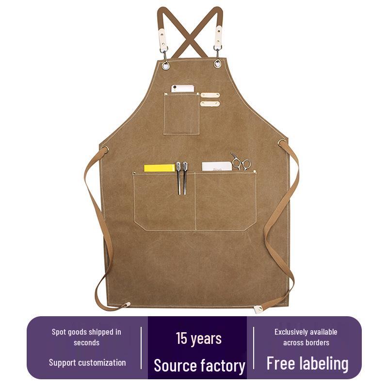 Art Studio Cross-Border Long Smock Apron, Oil & Watercolor Painting Canvas Apron