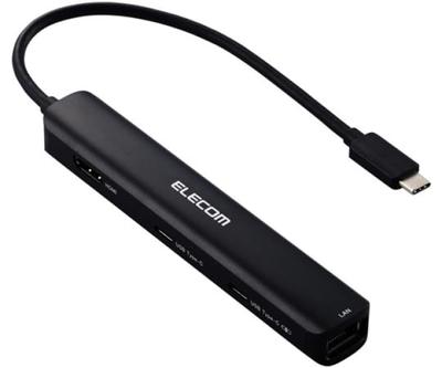 USB Typ C Dockingstation Hub PD 85W Ausgang Schnellladung x 2 x 2 HDMI x 1 RJ45 x 1 Schwarz ELECOM 6-in-1 USB-C USB-A DST-C30BK