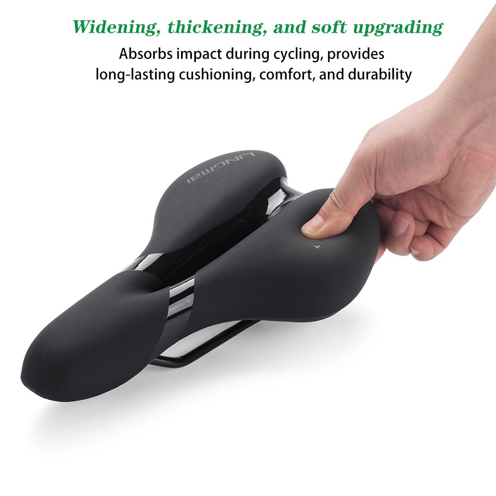 LINGMAI Bicycle Seat for Men and Women Waterproof Bike Saddle Soft Shock Absorbing MTB Mountain Road Bike Cushion Seat
