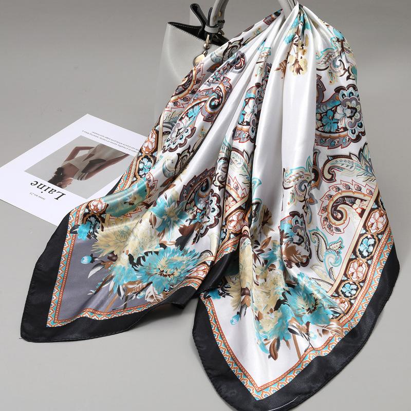 90 Square Scarves, Silk Scarves, Women's New Spring and Summer High-end Sense Versatile, Thin Scarves, Shawls Outside