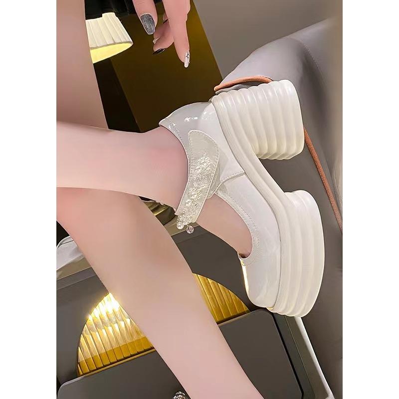 Thick-soled Wedding Shoes Women's Sponge Shoes and Chunk-heeled High Heels