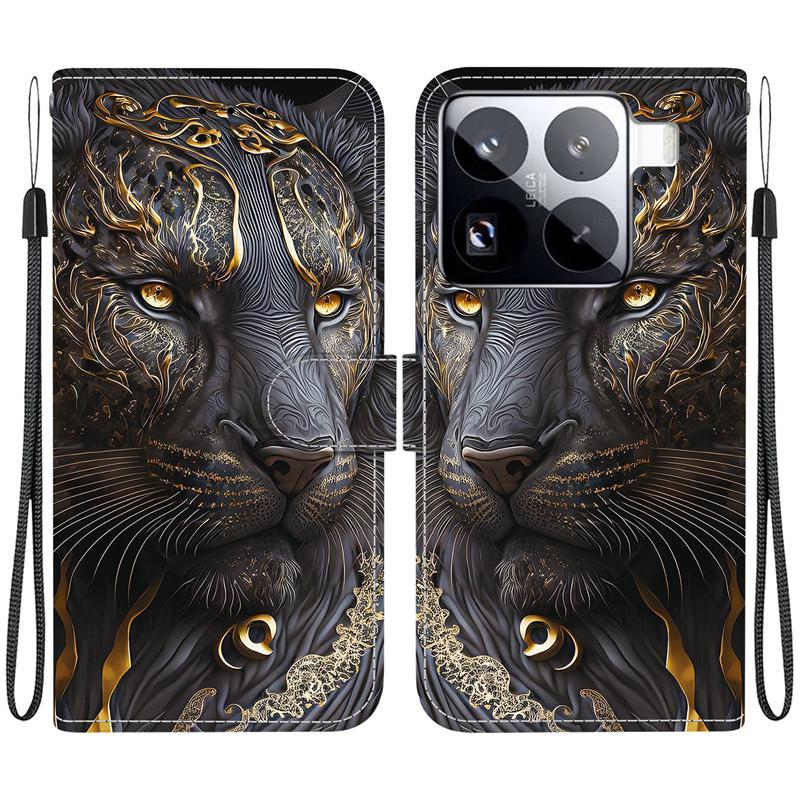 Etui Zwierzęce Lew Panda Skórzane Etui na Telefon Dla Xiaomi 15 Ultra 14 14T 13 13T 12T Pro 12 Lite 12X Portfel Klapka Karty Magnetyczne Etui