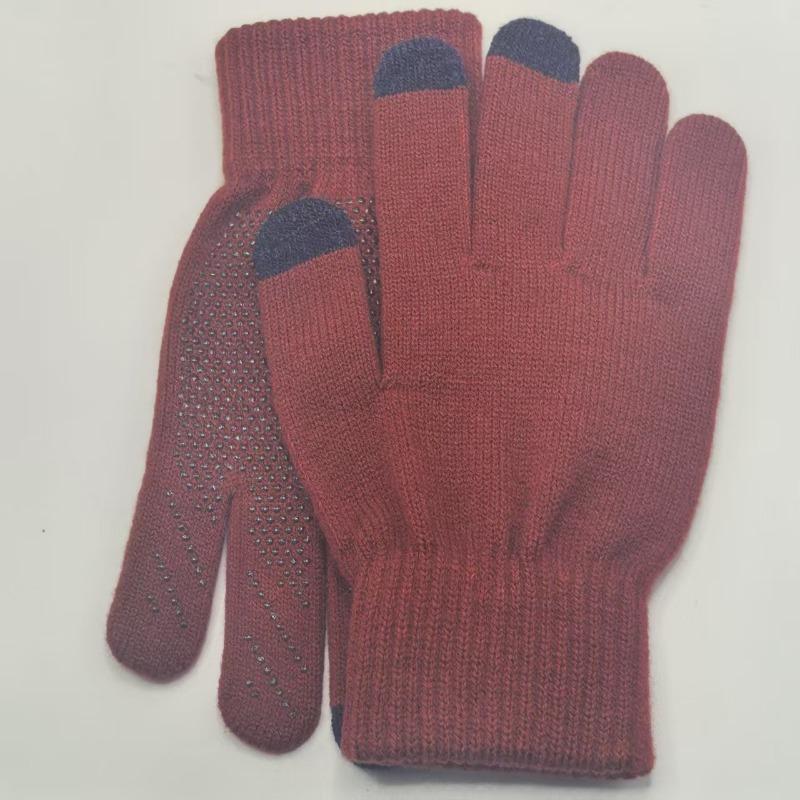 Non-slip gloves for men and women, piled and thickened in winter, warm, cold-proof and non-slip outdoor riding gloves