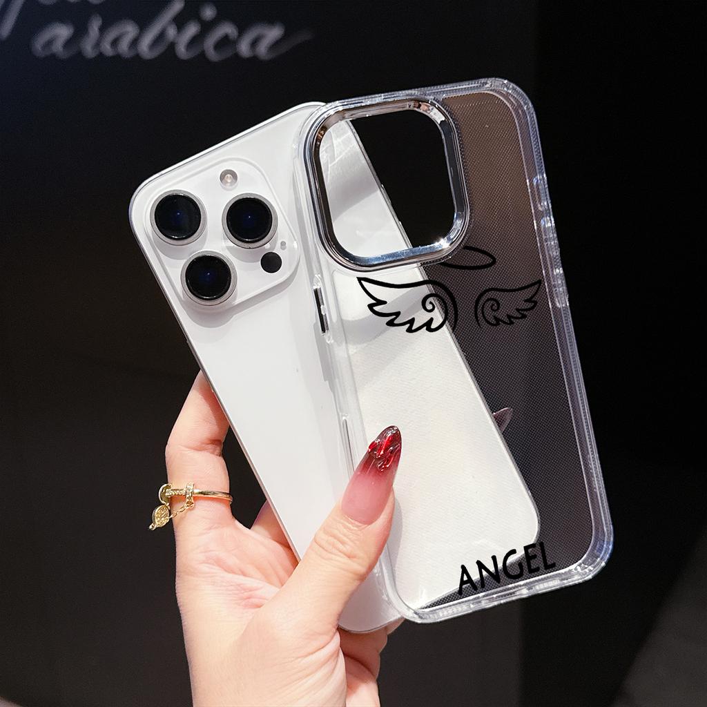 Couple Demon Angle Luxury Phone Case for iPhone 17 Air 16 15 14 11 Pro Max 16 15 Plus Soft Protective Cover Cases