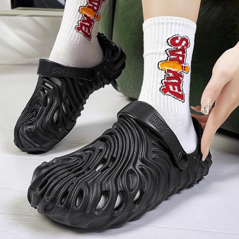 Vară, nou cuplu exploziv, amprentă digitală, culoare solidă, bărbați, femei, sandale respirabile, pantofi de înot pentru bărbați