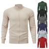 New Men's Collar Casual Sports Solid Color All-match Knitted Sweater