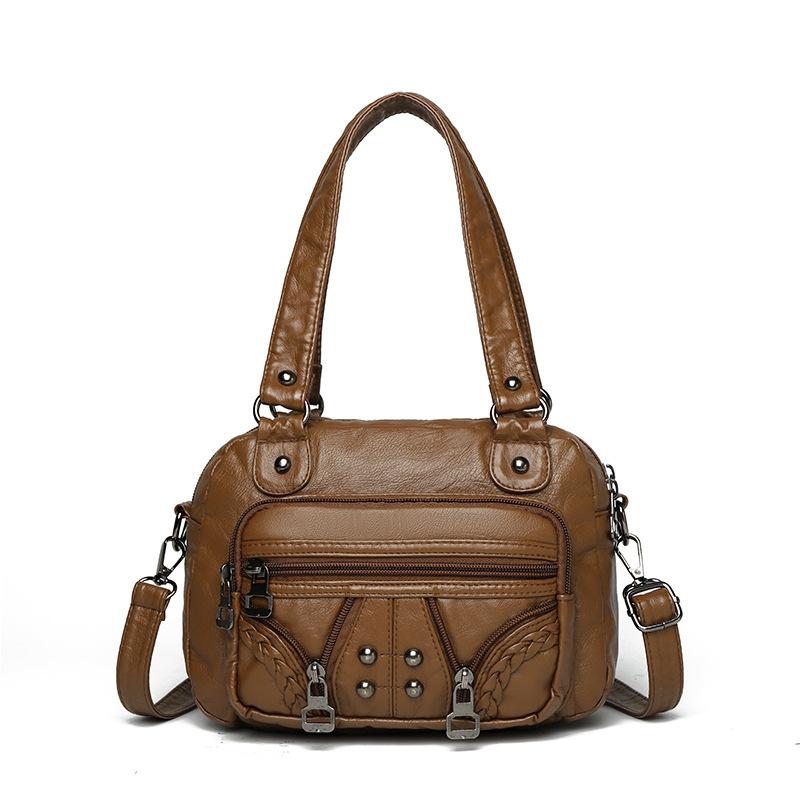 Soft Leather Bag Crossbody Portable Underarm Women's Bag Trendy Handbag New High-end Medium Mother Mobile Phone Bag