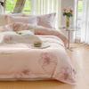Light Luxury Pastoral Style 100 Long-Staple Cotton, Flower Embroidery High-End Pure Cotton Bed Sheet Quilt Cover