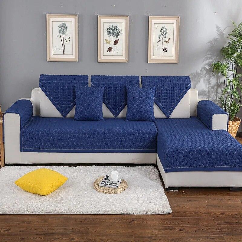 

Modern pamuk düz renk kanepe kılıfı kafes kanepe yastıkları dört mevsim kaymaz oturma odası dekoratif kanepe havlu yastıkları 70x70cm 1pcs