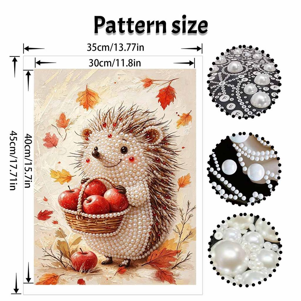 Animal Pearl Painting Handmade DIY Autumn Hedgehog Pearl Art Painting Stickers Home Decoration Gift