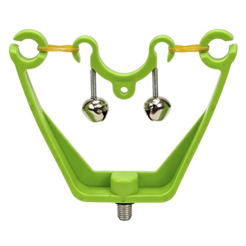 Outdoor Fishing Rod Bite Alarm Clips with Dual Loud Metal Bells Waterproof Plastic Material for Lake Freshwater Fishing