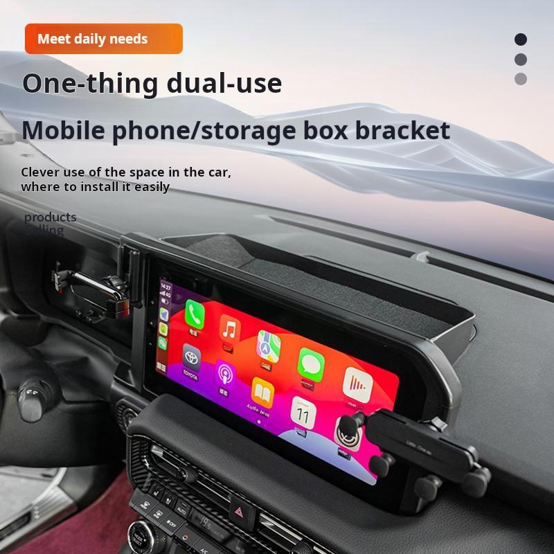 For Toyota Prado LC250 LHD 2025 2025 Car Phone Holder Mount With Storage Box Navigation Screen Fixed Mobile Phone Stand Holder