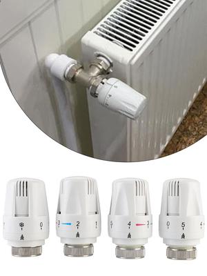 4 ks termostatické hlavice regulačního ventilu teploty termostatického radiátoru bílé nastavovací kolečko náhradní díl pro radiátor