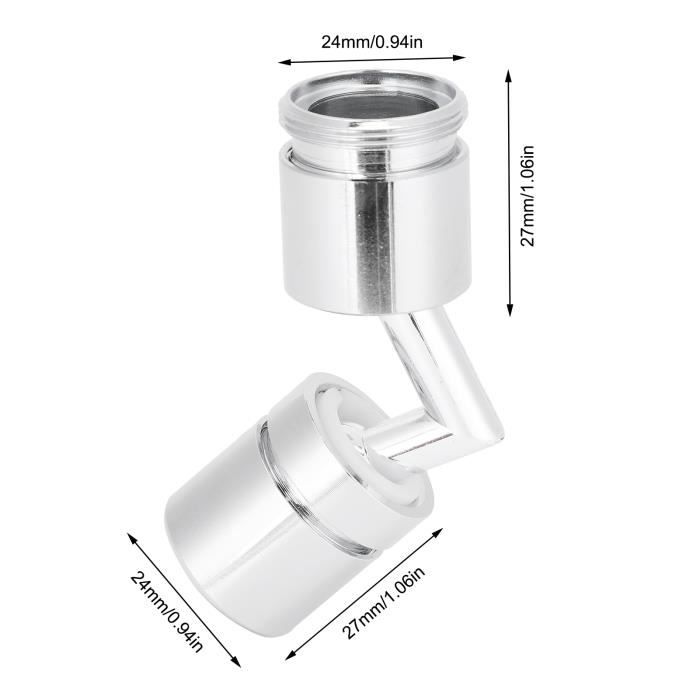 Robinet rotatif - 720 ° - Inox - Chromé - Universel