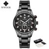 WWOOR Luxury Military Watch for Men Waterproof Luminous Date Chronograph Man Watch Sport Quartz Stainless Steel Men's Watches