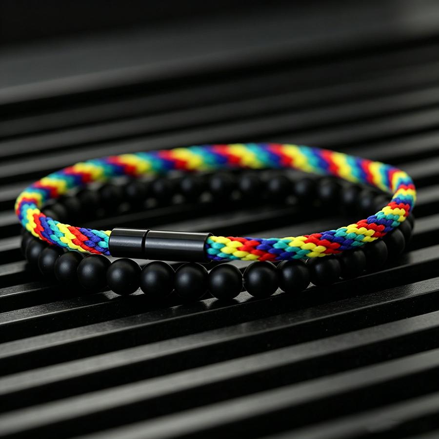 Stilvolles 2-teiliges Herren-Armband-Set, Premium ausgewählte ethnische Kordelarmbänder, Meditations-Heilungs-Handgelenk-Accessoires, Perfektes Geschenk für ihn