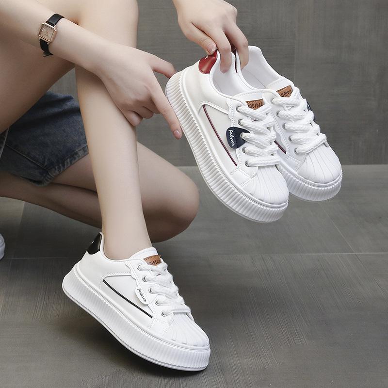 Board Shoes Children's Autumn New Platform Biscuit Shoes Casual Versatile Student White Shoes