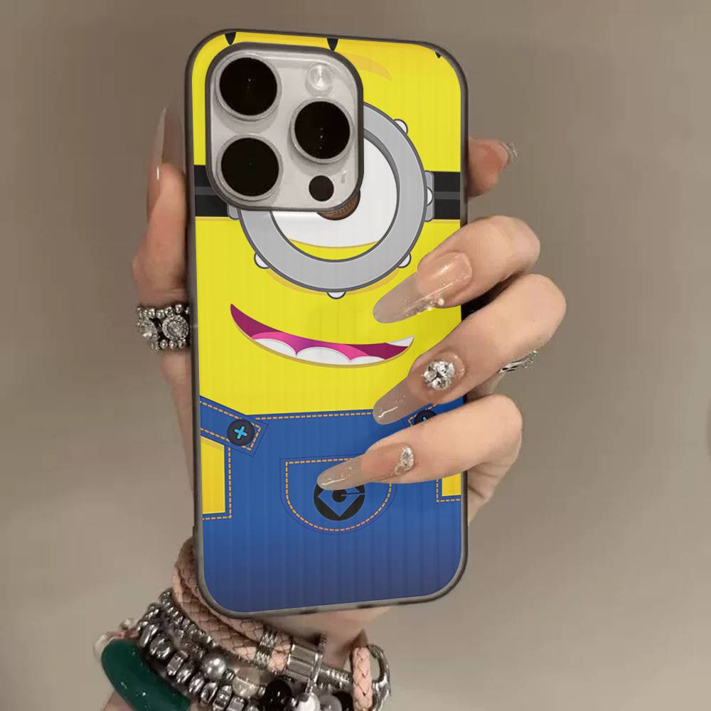 

Cartoon Anime Yellow M-Minions Phone Case For IPhone 16 15 17 Pro 11 12 13 14 Pro Max Plus Soft Ripple Silicone Cover Shell iPhone 17