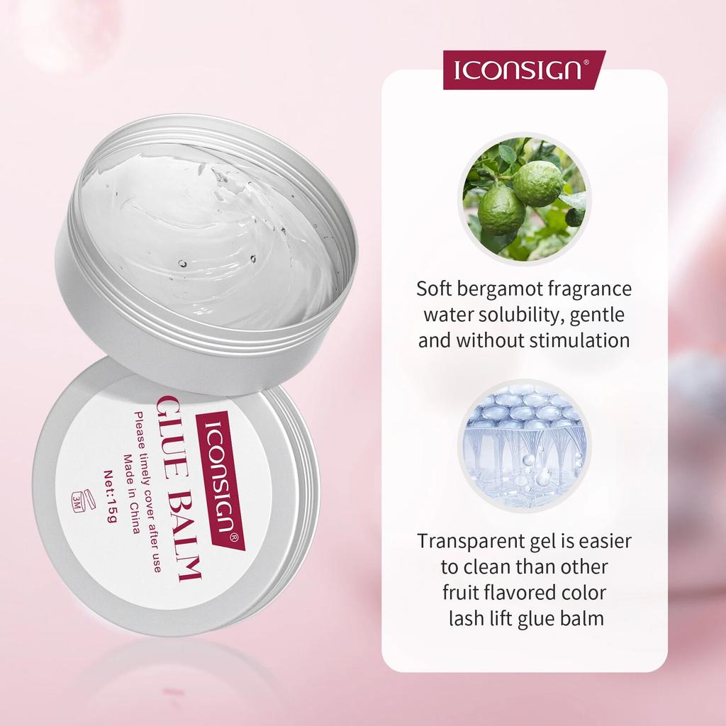 ICONSIGN Lash Lift Glue Balm 15g Eyelash Lifting Adhesive Gel Strong Viscosity Quick Drying Lash Lift Glue Brow Lamination