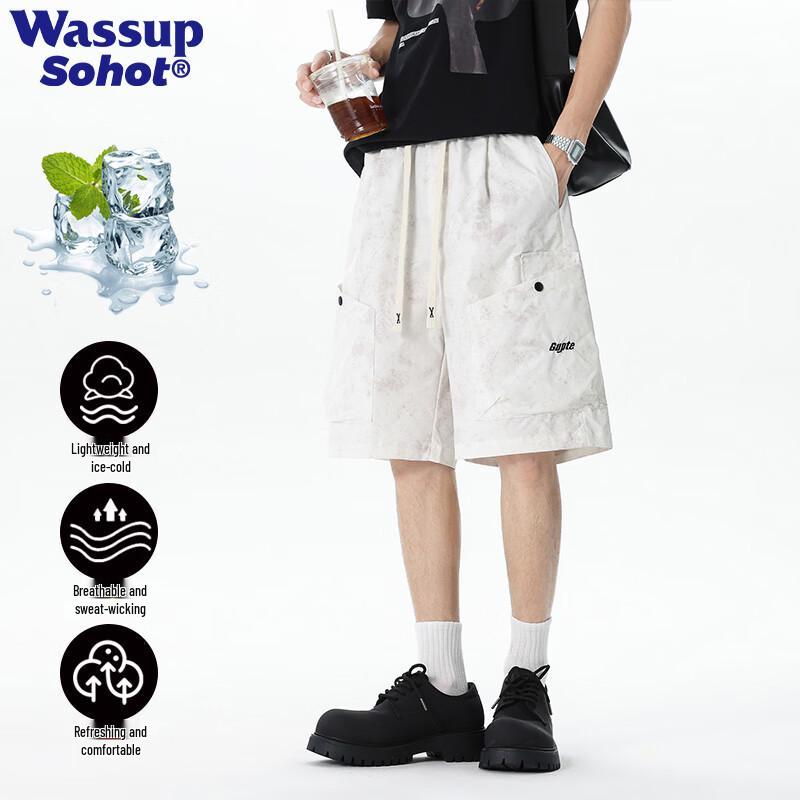 Wassup Sohot Men s Lightweight Ice-Feel Casual Shorts M