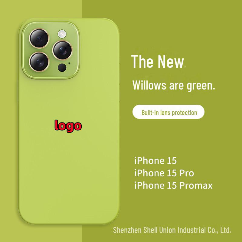 Crystal Lens Mobile Phone Case - Liquid Silicone Small Window for Apple 15 Pro Max, 14/13 Anti-fall Cover