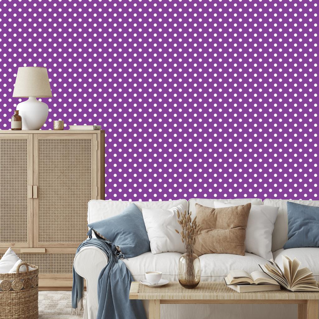 Dots Wallpaper, top purple, bottom purple for Living Room and Bedroom 50x1000