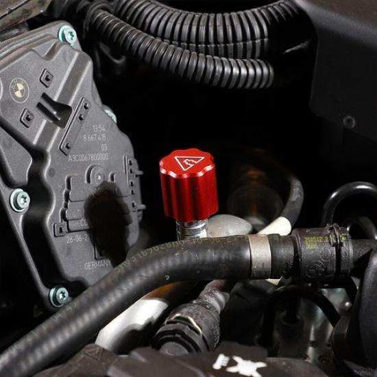 For Toyota Supra 19-24 Red Alloy Engine Part Cabin Fuel Line Cover Decorate Cap