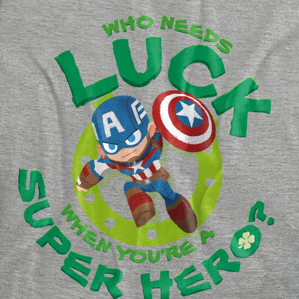 Captain America Womens/Ladies Lucky Super Hero Heather St Patricks Day T-Shirt