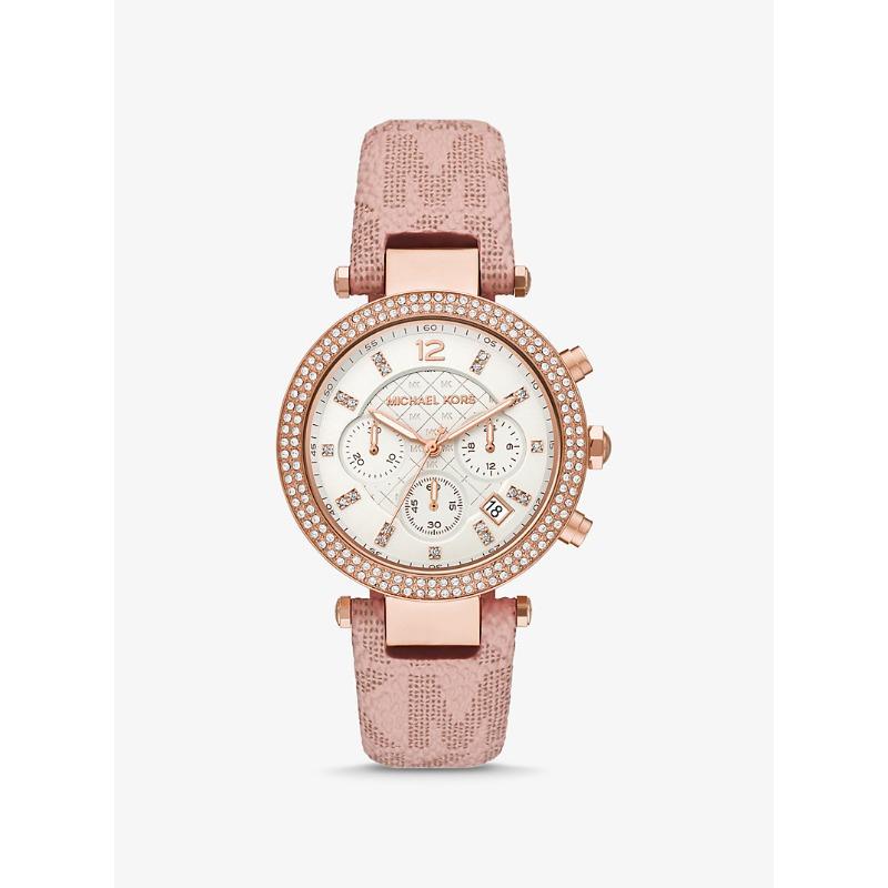 

Женские часы Michael Kors Oversized Parker с паве, покрытие из розового золота и логотипом MK6935 розового золота