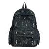 Stylish Printed Backpack with Lightning Pattern for Students and Travelers Durable Canvas School Bag with Front Pocket and Side Pockets