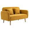 Sofa 2-Seater Couch with 2 Throw Pillows, Small Loveseat with Velvet Look, Modern Upholstered Sofa for Living Room, Bedroom, Small Space