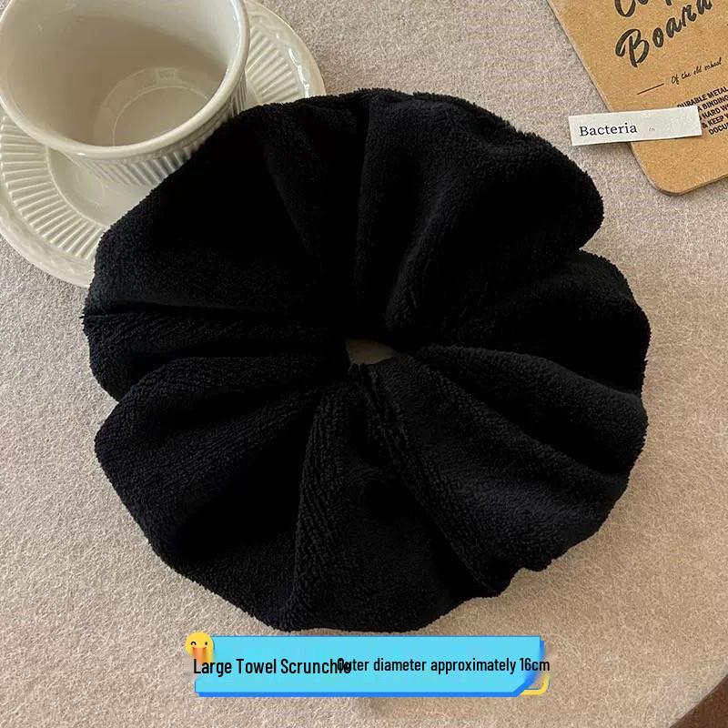 Super Absorbent XL Plush Hair Towel Scrunchie - Gentle, Damage-Free, Dual-Use for Hair & Face Washing