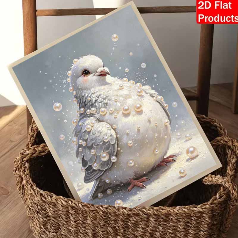 Pearl painting kit DIY cute white dove with pearls wall art home decoration painting