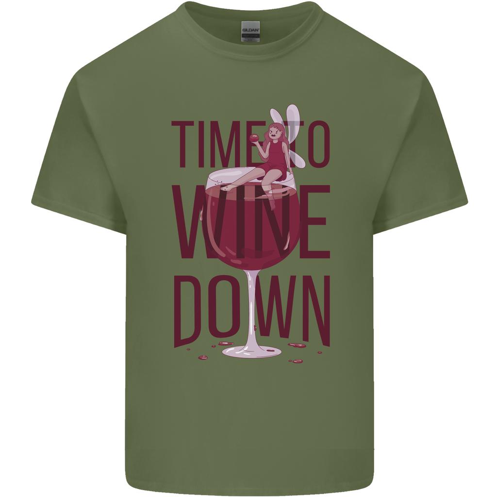 Time To Wine Down Funny Alcohol Unisexs Light Cotton TShirt
