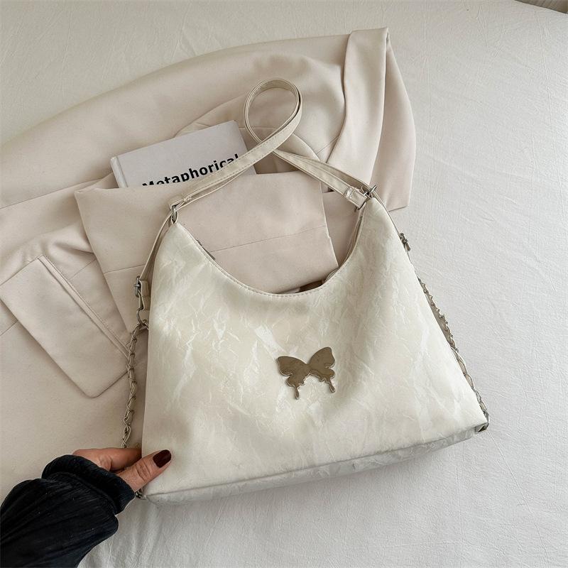 Popular Double Shoulder Crossbody Bag Fashionable Butterfly Tote Bag Large Capacity Shoulder Class Commuter Bag