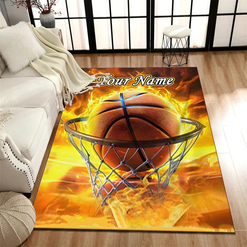 1PC Custom Name Basketball Hoop" Theme Floor Mat Ideal for Living Room, Game Rooms, Office, Bedroom, Office Floor Mat , Floor Mats for Home
