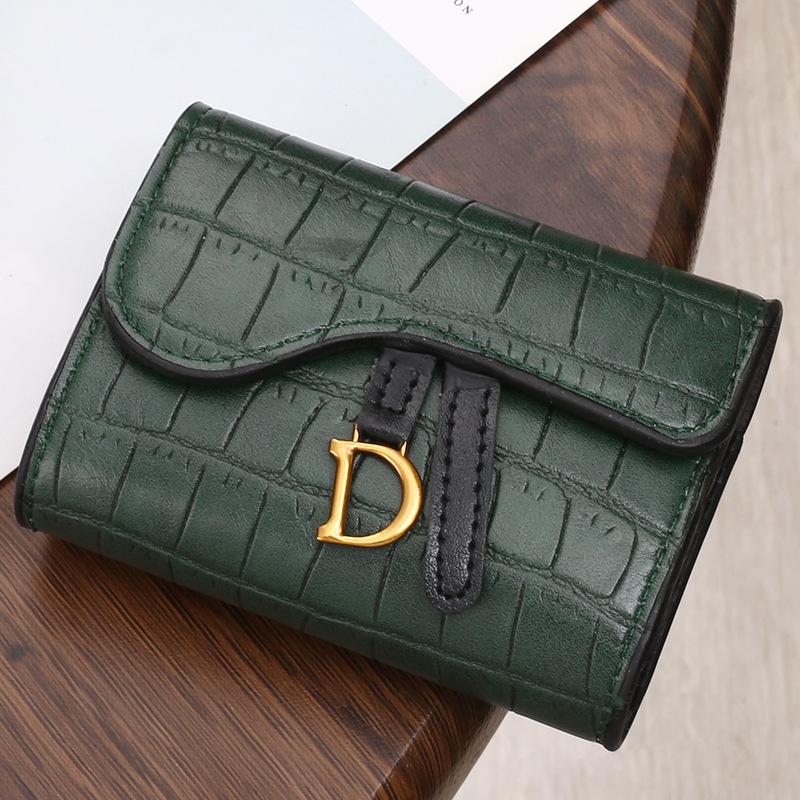 INS Small Women's Short Wallet 2023: Korean Crocodile Embossed D-Buckle Coin Purse & Tri-Fold Card Holder