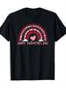 Happy Valentine's Day Unisex Rainbow Heart Print T-Shirt, Casual Short Sleeve Tee, Black Valentine's Gift Top, Soft Premium  T-Shirt, Casual Round Nec