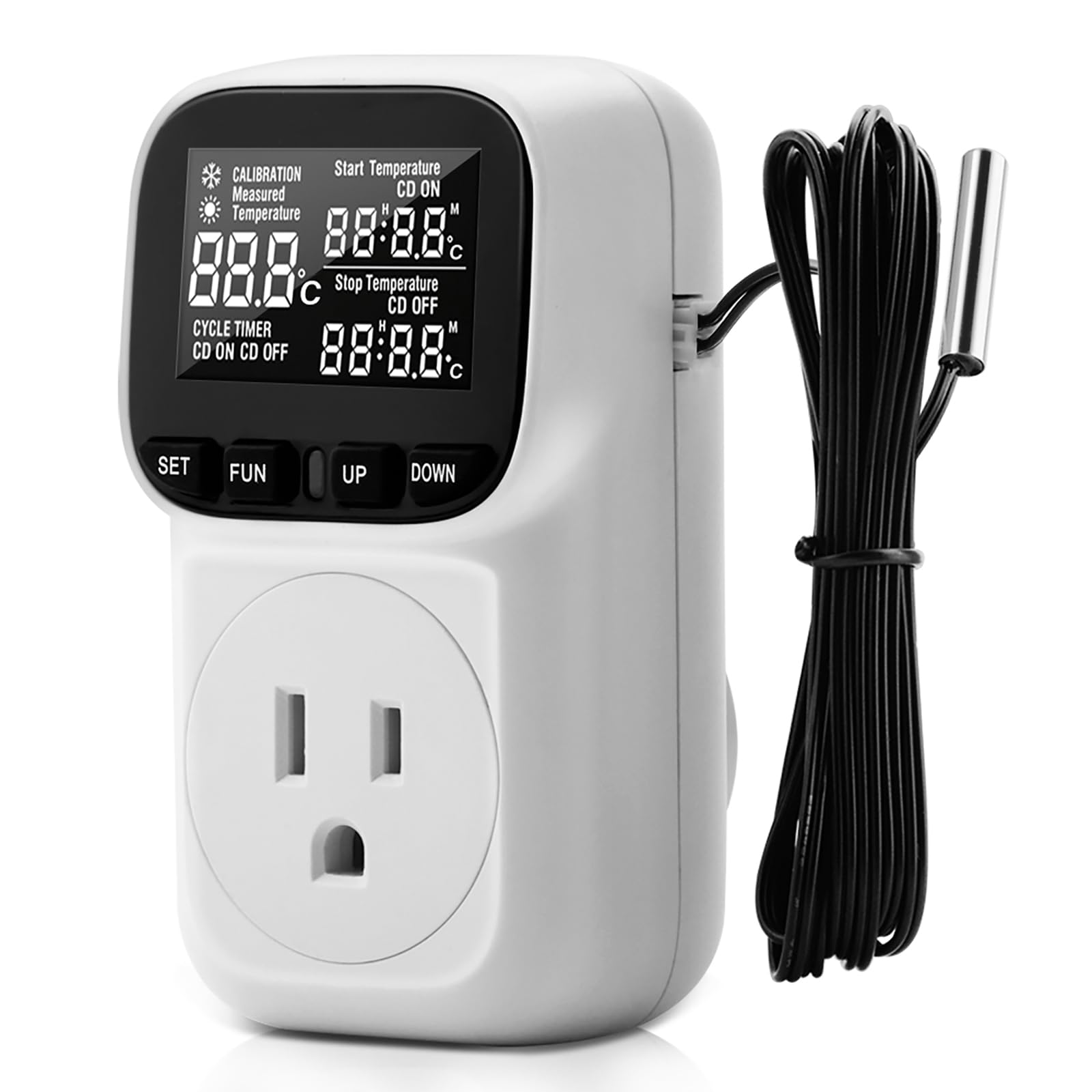 

DiyStudio 1800W Thermostat Temperature Control Socket for Reptiles, Fans, Aquariums, etc. Thermostat for Summer Aquarium Water Temperature Regulation,