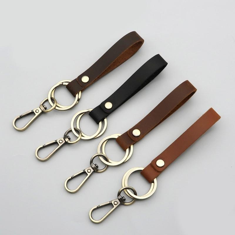 Versatile Leather Keychain with Reinforced Loop All Day Comfort Carry Light Key Holder for Formal Casual Occasions