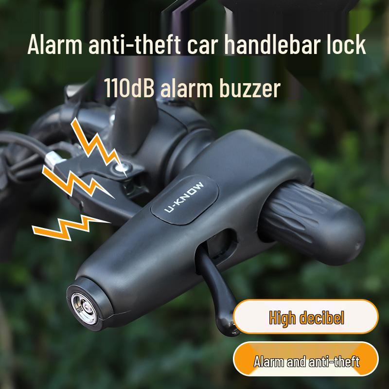 Electric Vehicle Alarm Handlebar Lock: Motorcycle & Bicycle Anti-Theft Brake and Throttle Lock